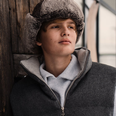 Wool earflaps for men